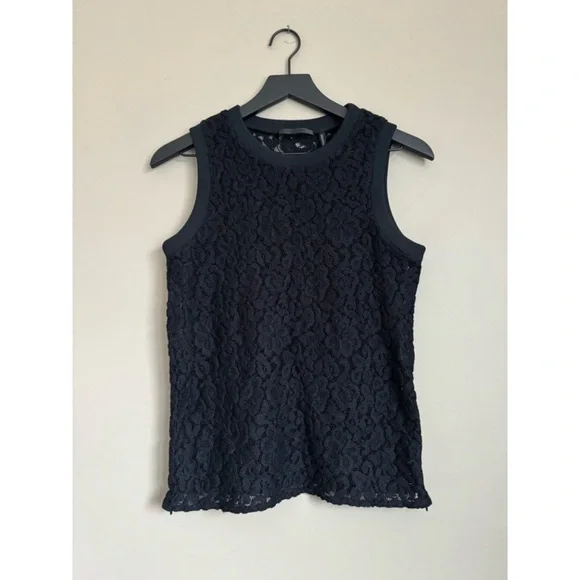HELMUT LANG Sheer Lace Sleeveless Shell - Picture 1 of 1